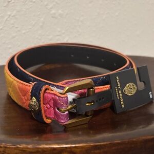 Kurt Geiger Women's Multicolor Leather Belt - Pink/Orange/Blue
